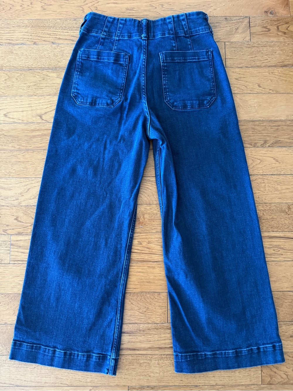 Maeve High-Rise Wide-Leg Cropped Jeans in Deep Blue - Picture 3 of 5